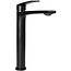 REA Hoog model wastafelkraan - mat zwart - modern design - messing - 225 mm hoogte