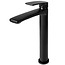 REA Hoog model wastafelkraan - mat zwart - modern design - messing - 225 mm hoogte