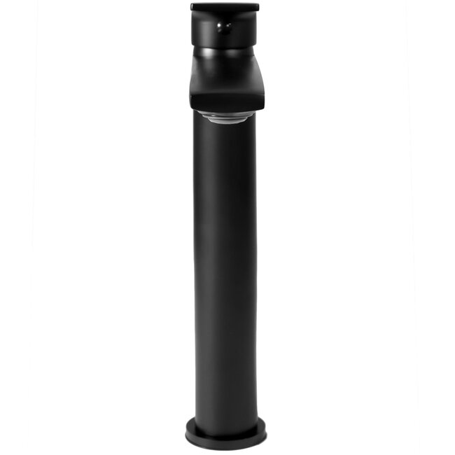 REA Hoog model wastafelkraan - mat zwart - modern design - messing - 225 mm hoogte