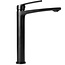 REA Hoog model wastafelkraan - mat zwart - modern design - messing - 225 mm hoogte