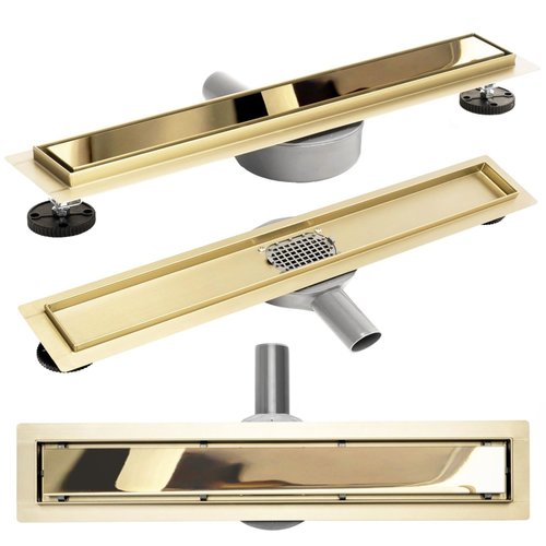 REA Douchegoot Ondiep met Flens 70 cm - Neo Pure Pro - Glans Goud REA Douchegoot Ondiep met Flens 70 cm - Neo Pure Pro - Glans Goud