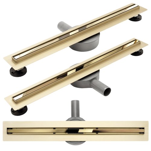 REA Slim Douchegoot Ondiep met Flens 90 cm - Neo Slim Pro - Glans Goud REA Slim Douchegoot Ondiep met Flens 90 cm - Neo Slim Pro - Glans Goud