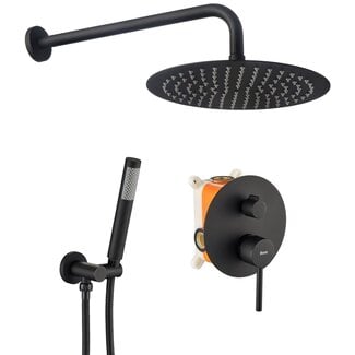 REA Inbouw regendouche - mat zwart - 30 cm - luxe douche-ervaring