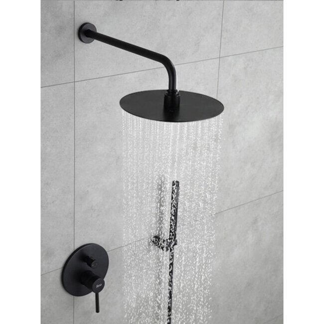 REA Inbouw regendouche - mat zwart - 30 cm - luxe douche-ervaring