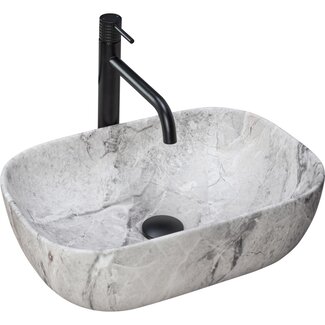 REA Livia Opzetwastafel - Waskom - 46.5 x 33.5 x 13.5 cm - Stone - Stonelook