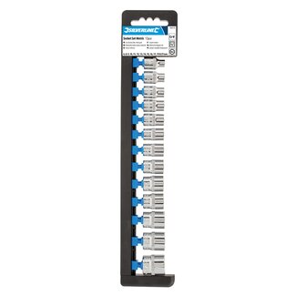 Silverline Metrische dopsleutelset - 12-delig - 6 t/m 21 mm - Chroom vanadium staal