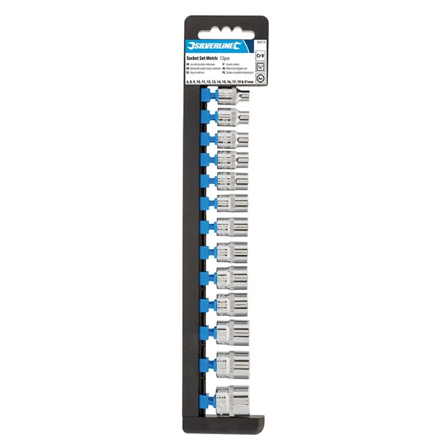 Silverline Metrische 3/8 inch Doppen Set - 6 t/m 21 mm - 12 delig