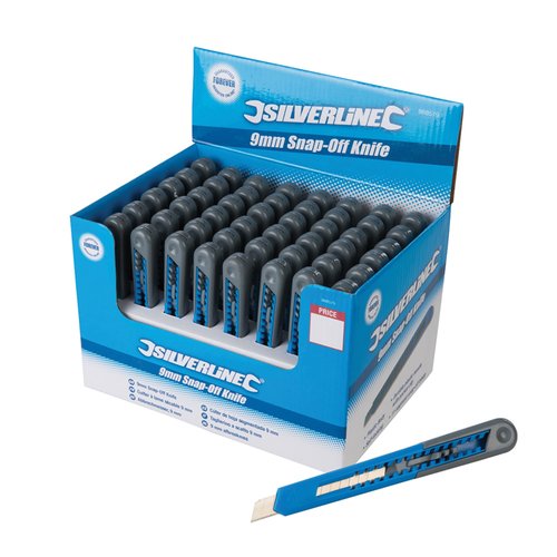 Silverline Stanleymes - Afbreekmes - 9 mm - 48 stuks Silverline Stanleymes - Afbreekmes - 9 mm - 48 stuks
