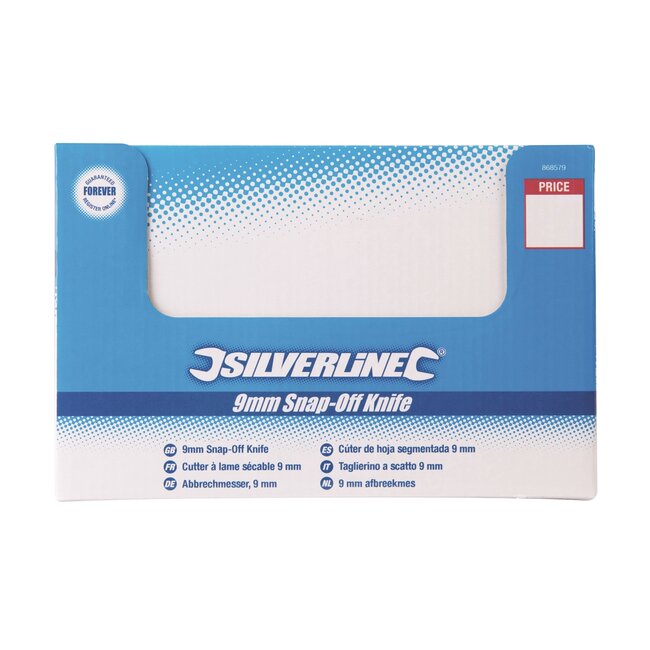 Silverline Afbreekmesset - kunststof handvat - zelfvergrendelend, 11 segmenten - 9 mm - 48 stuks - voor karton en folie