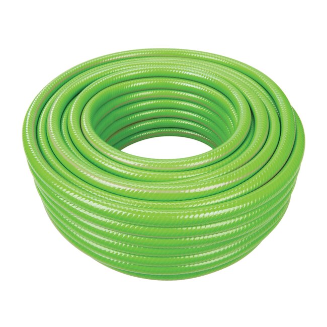Silverline tuinslang - 3-laags PVC - kinkbestendig, UV- en vorstbestendig - 30 m x 12,7 mm (1/2 inch) - groen - voor tuinbewatering