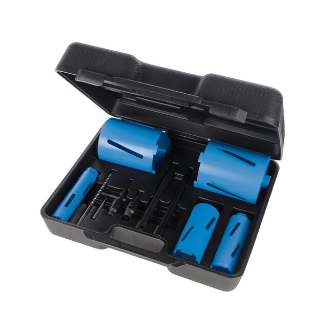 Silverline Diamant kernboor set - 5 maten - 11-delig - Heavy-Duty - Roestbestendig