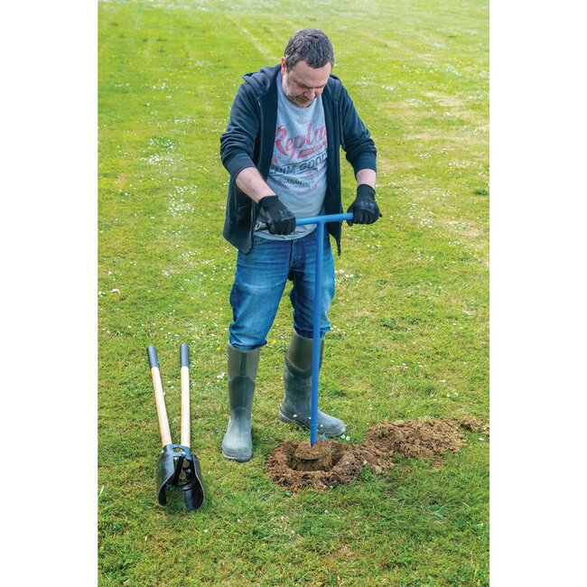 Silverline Grondboor staal 127 mm - lengte 1100 mm - T-handgreep en smalle punt - voor palen, hekwerk en bomen in de tuin