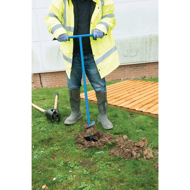 Silverline Grondboor staal 127 mm - lengte 1100 mm - T-handgreep en smalle punt - voor palen, hekwerk en bomen in de tuin