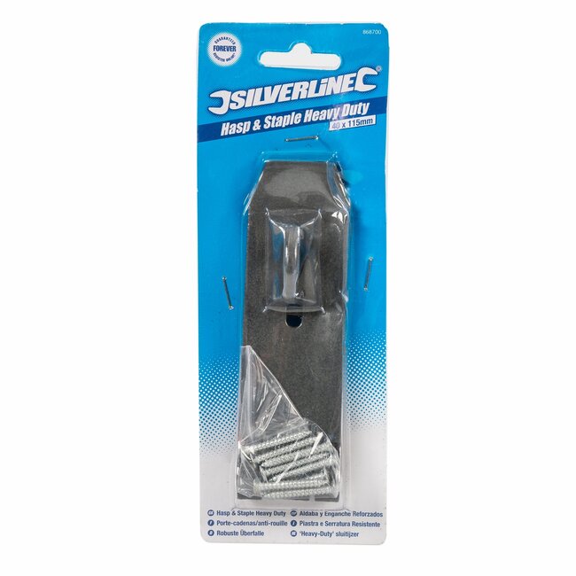 Silverline Overvalscharnier - roestvrij staal - verborgen bevestiging, beveiliging - 40 x 115 mm - zilver - voor deur en poort