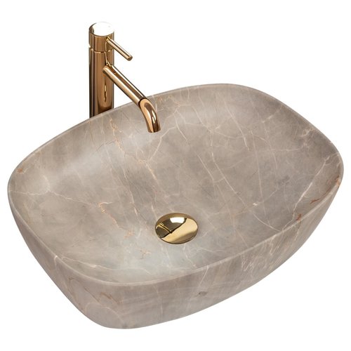 REA Freja Opzetwastafel - Waskom - 51 x 39.5 x 14 cm - Beige - Stonelook REA Freja Opzetwastafel - Waskom - 51 x 39.5 x 14 cm - Beige - Stonelook
