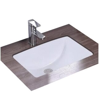 REA Rechthoekige onderbouwwastafel - glans wit - 46x33x19 cm - ruimtebesparend design