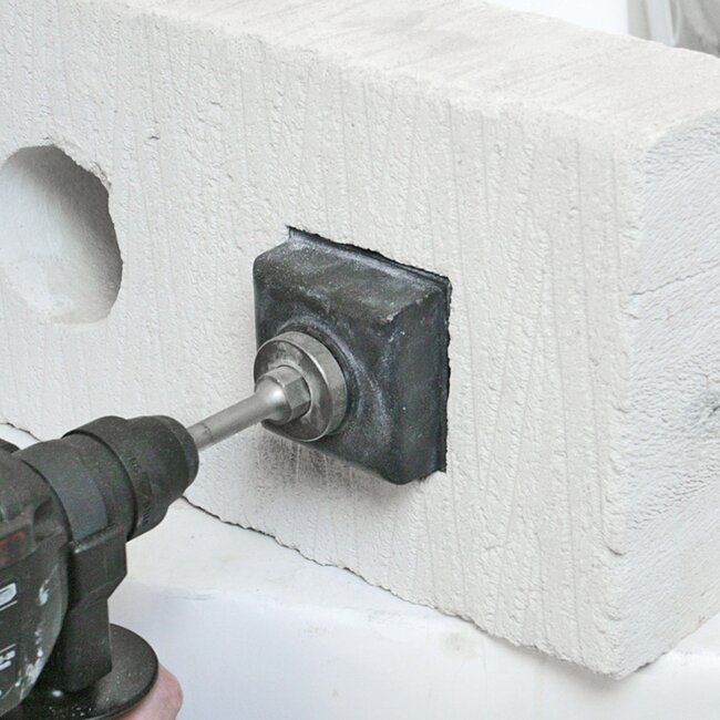 Silverline Vierkante gatenboor voor beton - hardmetalen snijranden - 77 x 77 mm - grijs - SDS-plus opname