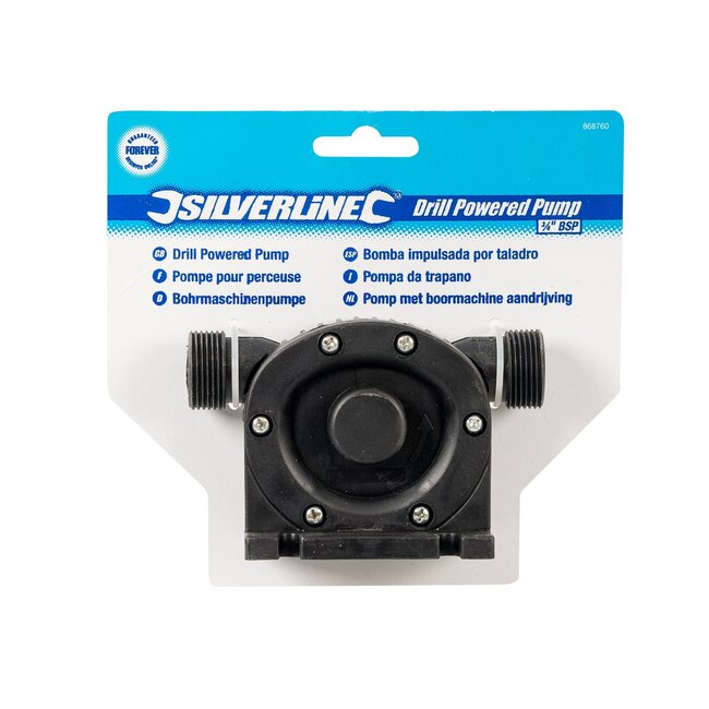 Silverline Boormachinepomp - nylon behuizing - 1500 l/u - 3/4 inch BSP - zwart - voor niet-zuurhoudende vloeistoffen