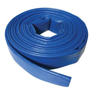 Silverline Afvoerslang voor dompelpomp - PVC - plat en flexibel - 10 m x 40 mm - blauw - waterafvoer vijver, zwembad en kelder
