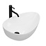 REA Ovale opzetwastafel - keramiek - glanzend wit - 56x39x13 cm - antibacterieel