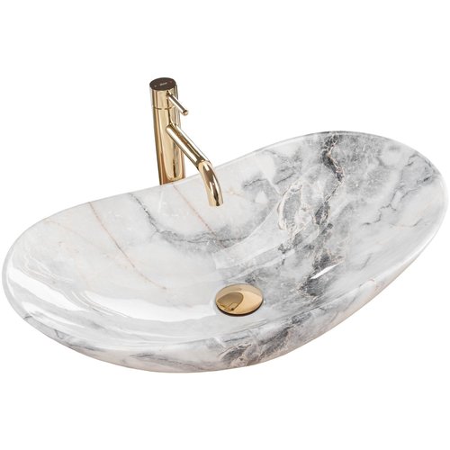 REA Royal Opzetwastafel - Waskom - 60.5 x 36 x 16 cm - Graniet Glans REA Royal Opzetwastafel - Waskom - 60.5 x 36 x 16 cm - Graniet Glans