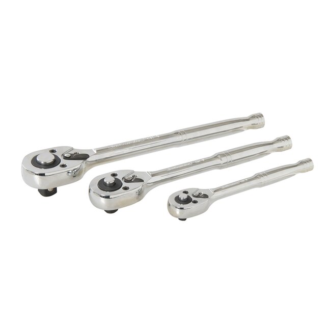 Silverline dopsleutelset - gehard chroom-vanadiumstaal - 1/4-1/2 inch - chroom - 90-delig - met ratels, koffer - auto