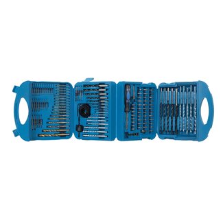 Silverline Borenset en bitset - HSS titanium en chroom-vanadium - 200 mm boren - 126-delig - voor hout, beton en metaal