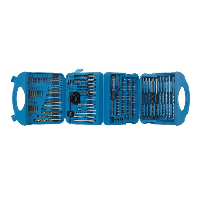 Silverline Geassorteerde boor- en bitset - 126-delig - titanium, beton en hout - inclusief accessoires