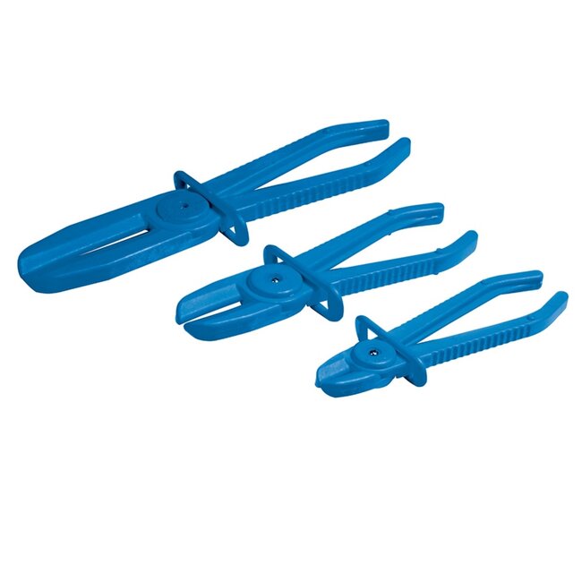 Silverline Flexibele slangklemmen set - 3 maten - Ronde kaakranden - 22-65 mm - 3-delig