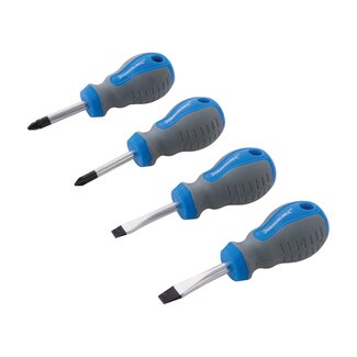 Silverline Compacte schroevendraaierset - soft-grip handvat - 4-delig - chroom vanadium staal