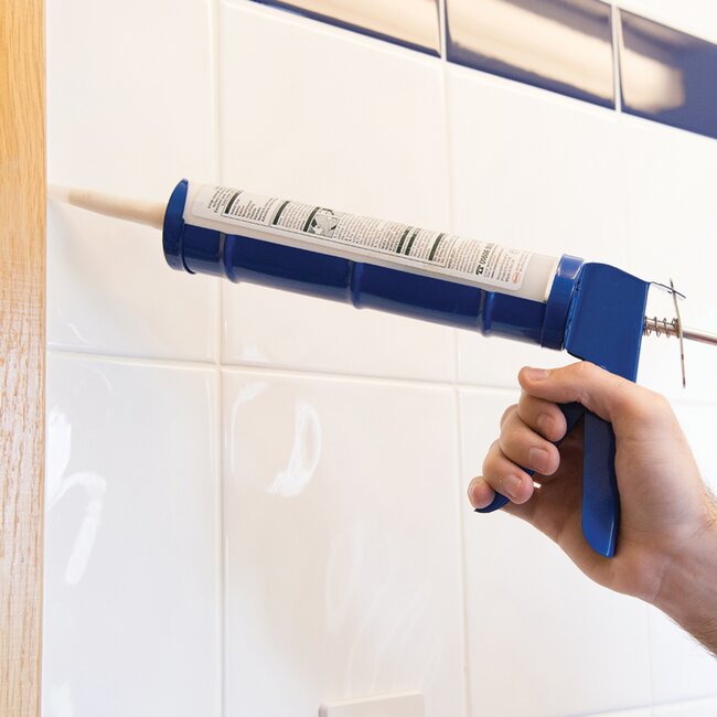 Silverline Kitpistool - stalen frame - snelontspanner anti-drup - 300 ml - geverfde afwerking - voor kitten, afdichten en lijmen