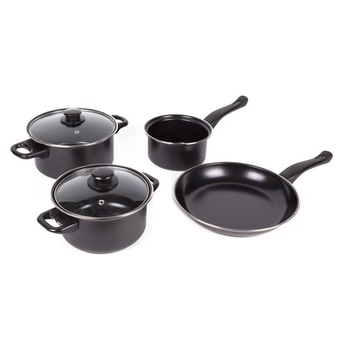 Benson Pannenset - Carbon Staal - Zwart - 6 delig Benson Pannenset - Carbon Staal - Zwart - 6 delig