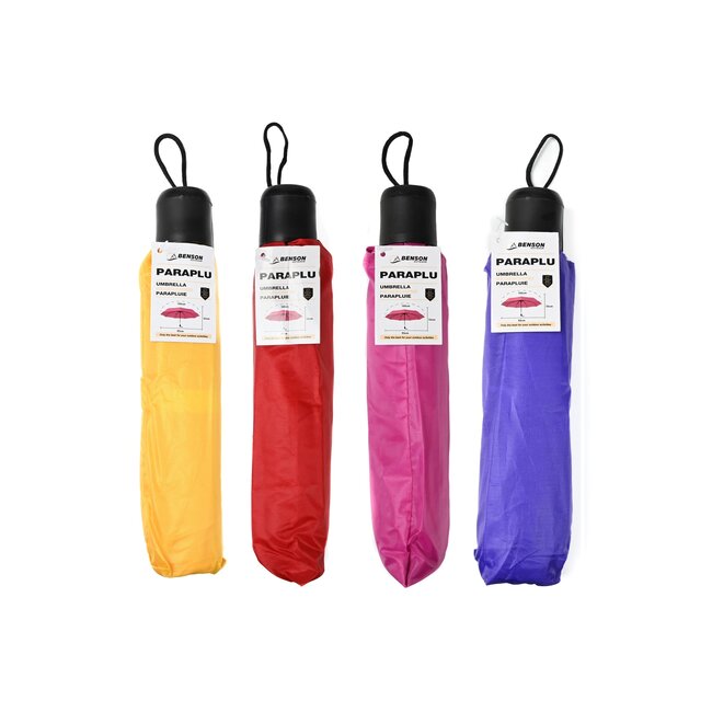 Benson Compacte mini paraplu - pastelkleuren - 12 stuks - windbestendig - 25 cm