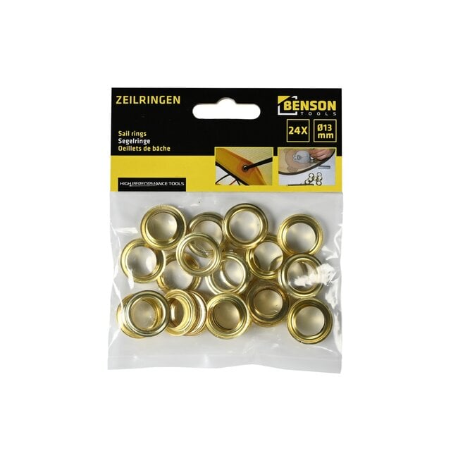 Benson Zeilringen - 13 mm binnenmaat - 288 stuks - messing - duurzaam en roestbestendig