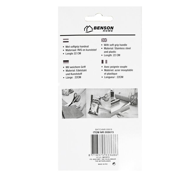 Benson Veelzijdige huishoudschaar - 21,59 cm - voor papier en karton