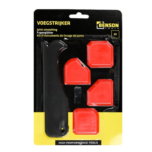 Benson Kitspatelset - 5-delig - Flexibel kunststof - Rechte en ronde hoeken - 10 stuks