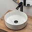 REA Ronde opzetwastafel - mat wit marmerlook - Ø 36 cm - keramiek - antibacterieel