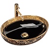 REA Margot Opzetwastafel - Waskom - 52 x 40 x 13.5 cm - Glans Zwart - Goud REA Margot Opzetwastafel - Waskom - 52 x 40 x 13.5 cm - Glans Zwart - Goud