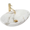 REA Pamela Opzetwastafel - Waskom - 53 x 33 x 15 cm - Calacatta Glans - Marmerlook REA Pamela Opzetwastafel - Waskom - 53 x 33 x 15 cm - Calacatta Glans - Marmerlook