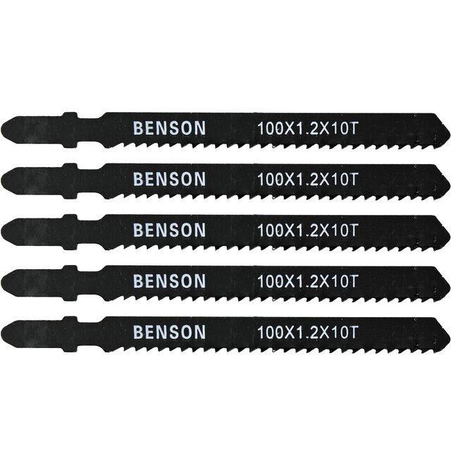 Benson Universele decoupeerzaagbladen - T-schacht - hout - 5 stuks - 100 mm - inclusief opbergbox