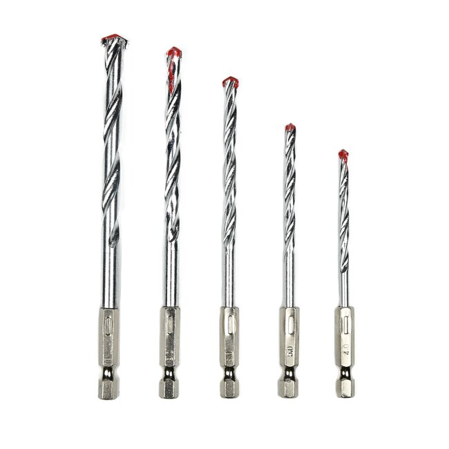 Hofftech Boor- en bitset voor steen - Ø 4-10 mm - 5-delig