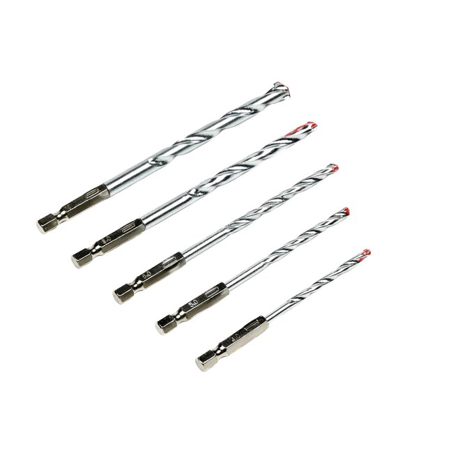 Hofftech Boor- en bitset voor steen - Ø 4-10 mm - 5-delig