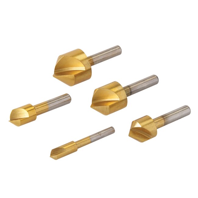 Silverline Verzinkboor set - titanium coating - 5 delig - 6 t/m 19 mm