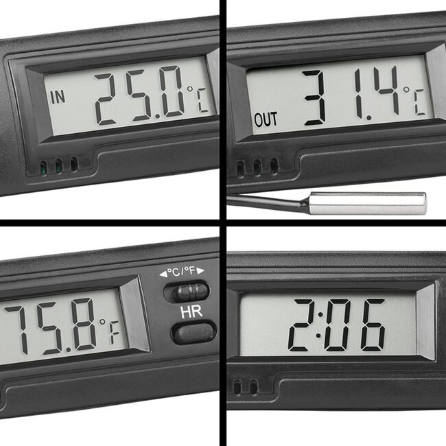 ProPlus Thermometer auto - binnen/buiten temperatuur - zwart