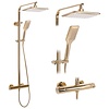REA Tom Thermostatische Douchekraan Opbouw - Regendouche 25 cm - Glans Goud REA Tom Thermostatische Douchekraan Opbouw - Regendouche 25 cm - Glans Goud