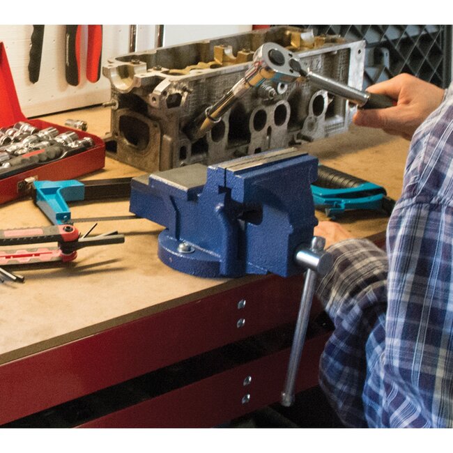 Silverline Ingenieurs bankschroef - kaakcapaciteit 100 mm - gietijzeren frame - 5 kg