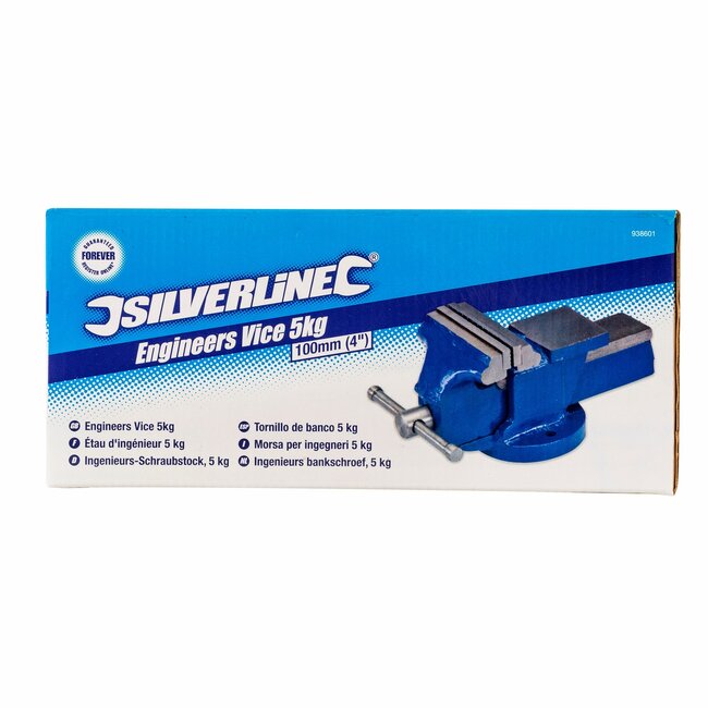 Silverline Ingenieurs bankschroef - kaakcapaciteit 100 mm - gietijzeren frame - 5 kg