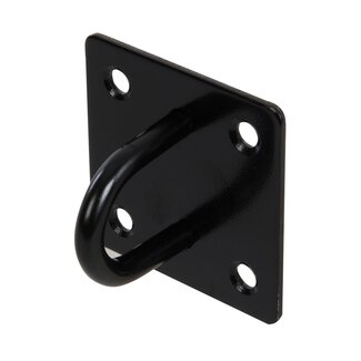 Fixman Zwarte kettingplaat met oog - 50 x 50 mm - roestbestendig - voor binnen en buiten
