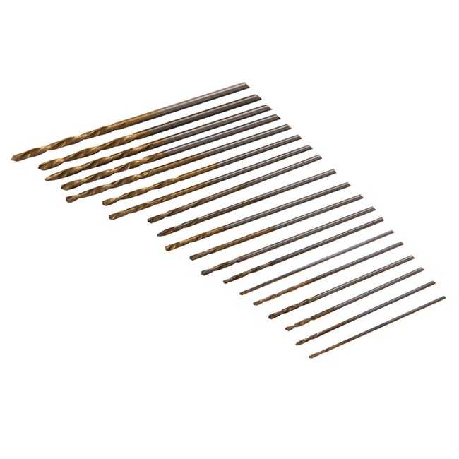 Silverline Micro boor set - HSS - 20-delig - Ø 0,3 t/m 1,6 mm - Voor hout, plastic en metalen