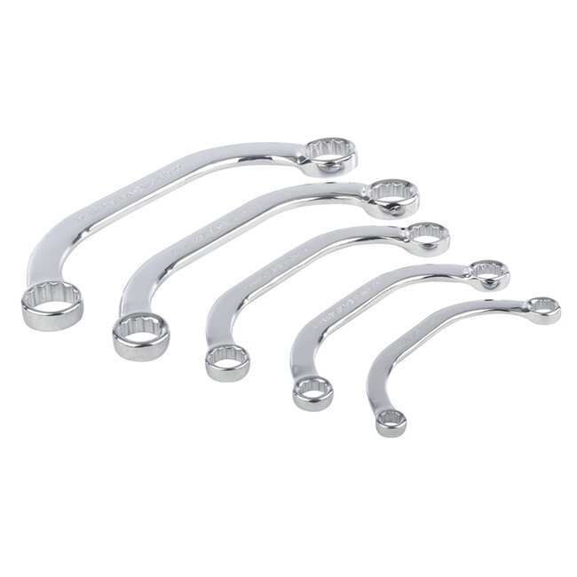 Silverline Bloksleutelset - C-vormig - 5-delig - 8-22 mm - met nylon etui